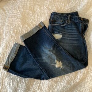 Joe’s jeans: distressed, cropped jeans (size 31)